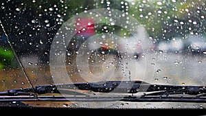 Wipe the rain on the windshield