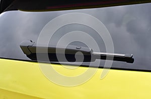 Wiper on the rear windshield of a passenger car