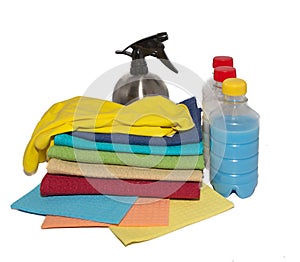 Wipes for cleaning gloves and spray