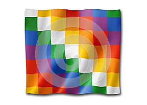 Wiphala ethnic flag, South America photo