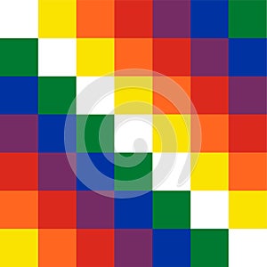 Wiphala flag bolivia symbol colorful photo
