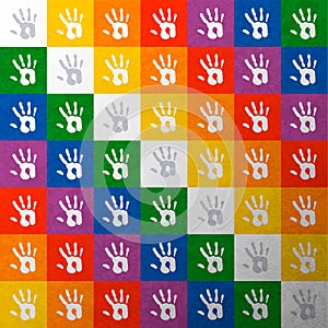 Wiphala indian people hand print flag concept photo