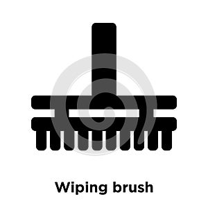 Wiping brush icon vector isolated on white background, logo concept of Wiping brush sign on transparent background, black filled