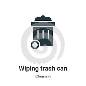 Wiping trash can vector icon on white background. Flat vector wiping trash can icon symbol sign from modern cleaning collection