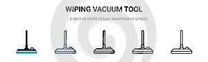 Wiping vacuum tool icon in filled, thin line, outline and stroke style. Vector illustration of two colored and black wiping vacuum