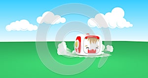 Wird white box with a face on it.