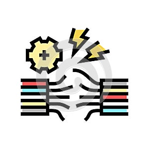 wire breakage color icon vector illustration