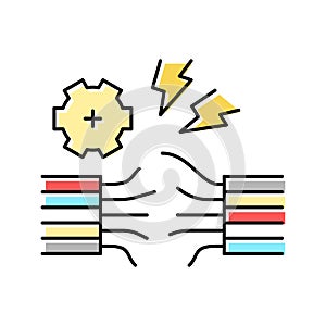 wire breakage color icon vector illustration