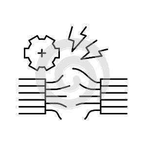 wire breakage line icon vector illustration