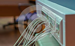 Wire and connectors connected to the server connectors