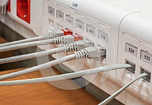 Wire and connectors connected to the server connectors