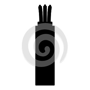 Wire Cord electrical cable curved power optical fibre icon black color vector illustration flat style image