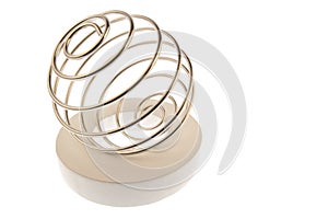 Wire curled on ring left tilted