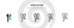 Wire cutter icon in different style vector illustration. two colored and black wire cutter vector icons designed in filled,