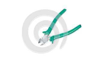 Wire cutter pliers with green handles
