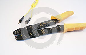 Wire cutter with yellow handles