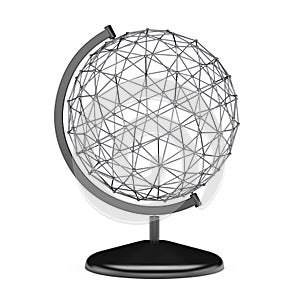 Wire Earth Globe Stand. 3d Rendering