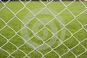 Wire Fence With Green Background