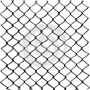 Wire fence mesh pattern, freehand drawn image, digitally remastered black and white texture