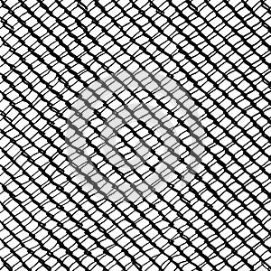 Wire fence mesh pattern, freehand drawn image, digitally remastered black and white texture