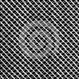 Wire fence mesh pattern, freehand drawn image, digitally remastered black and white texture