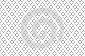 Wire fence pattern. Seamless steel texture background, realistic chainlink safe fence isolated on white. Vector wire