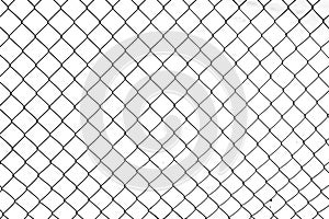 Wire fence in the snow. Black and white abstract backgraund