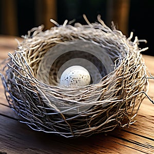 wire frame bird nest a sculpture of a birds nest made from wir photo