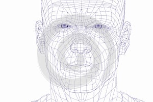 Wire frame cyber man face