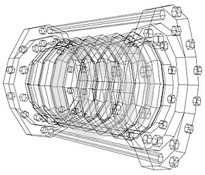 Wire-frame industrial equipment oil flowmeter