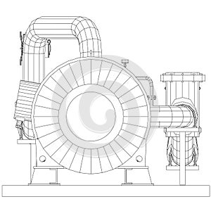 Wire-frame industrial equipment oil and gas pump