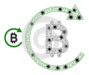 Wire Frame Mesh Bitcoin Repay Icons with Covid Items