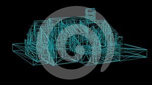 wire frame model of house