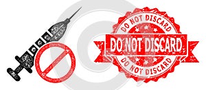 Scratched Do Not Discard Stamp and Hatched No Vaccine Icon photo