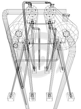 Wire-frame Oil and Gas industrial equipment