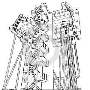 Wire-frame Oil and Gas industrial equipment