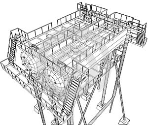 Wire-frame Oil and Gas industrial equipment