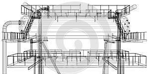 Wire-frame Oil and Gas industrial equipment