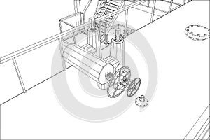 Wire-frame Oil and Gas industrial equipment.