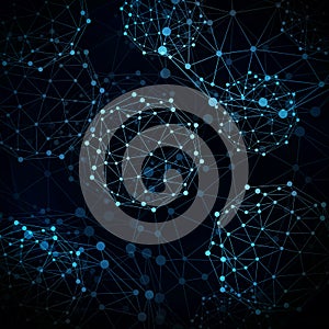 Wire frame sphere. Network concept