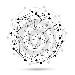 Wire frame sphere. Network concept