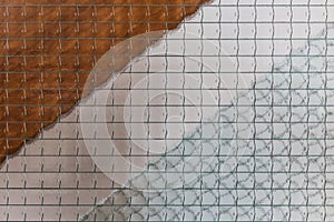 Wire glass window and banister texture background