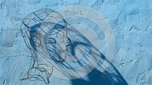 The Wire Head Sculpture.AI generated image