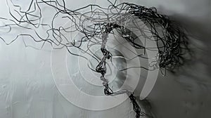 The Wire Human Head.AI generated image