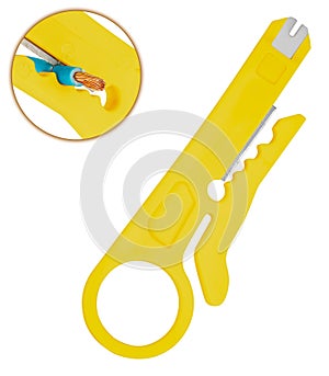 wire insulation stripping knife. on white background in insulation photo