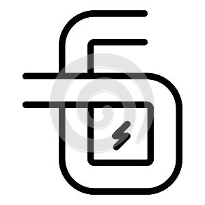 Wire internet cable icon outline vector. Fiber optic