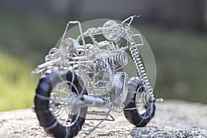 Wire made toy, a motorbike of its kind