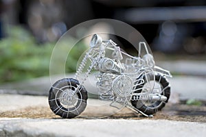 Wire made toy, a motorbike of its kind