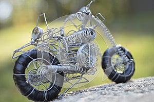 Wire made toy, a motorbike of its kind