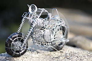 Wire made toy, a motorbike of its kind